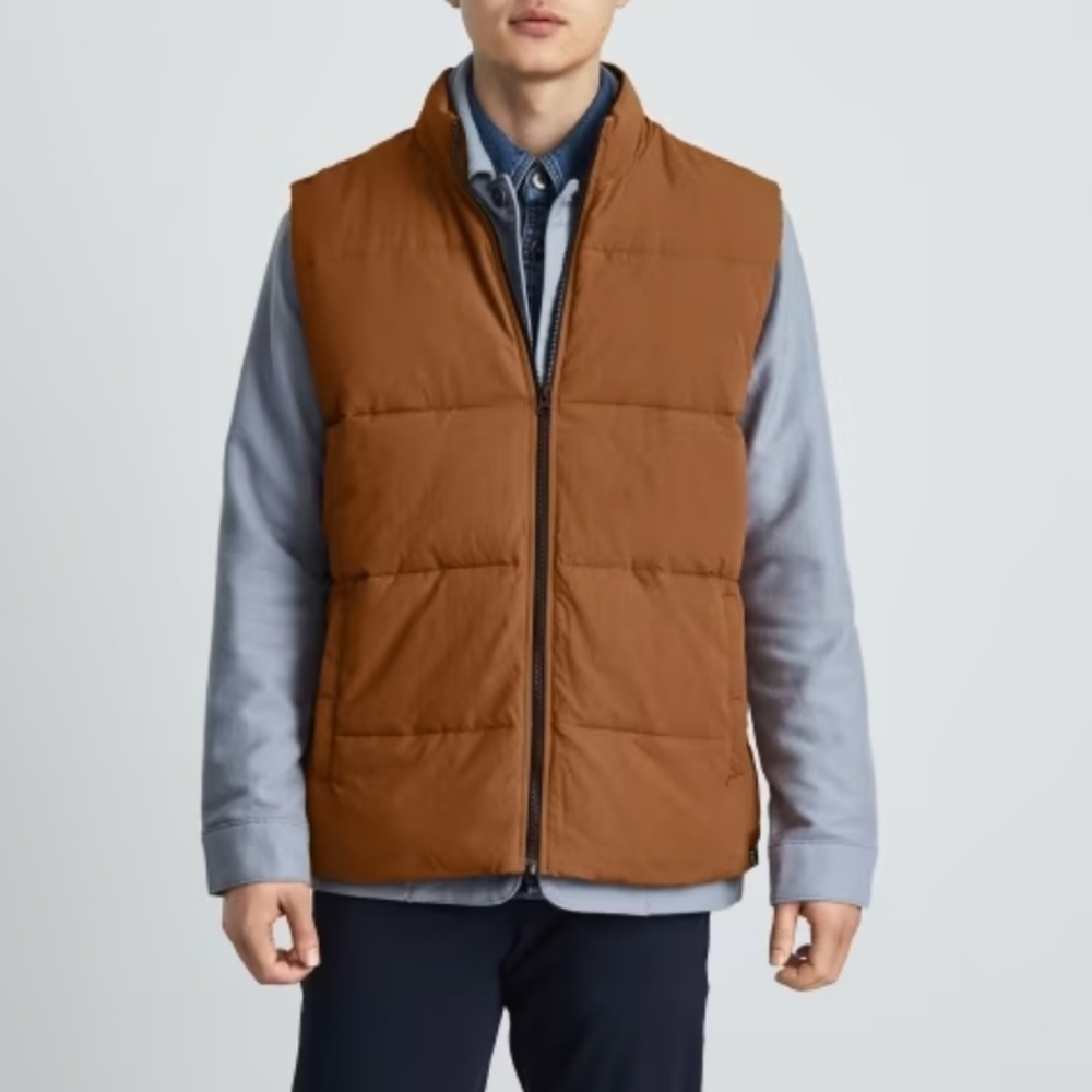 Men's Everlane Puffer Sleeveless Jacket in Toast Size M